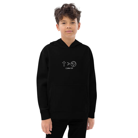 GREATER IS HE (Kids fleece hoodie)