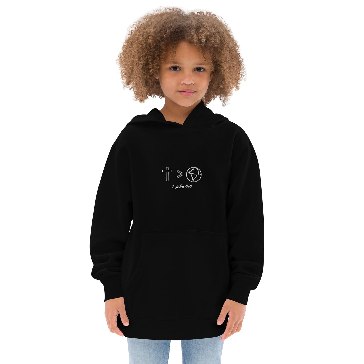 GREATER IS HE (Kids fleece hoodie)