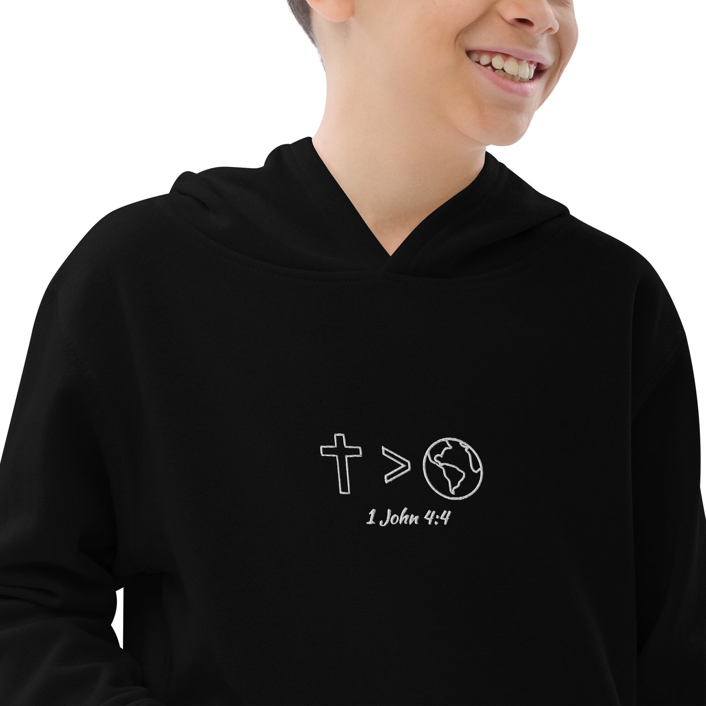 GREATER IS HE (Kids fleece hoodie)